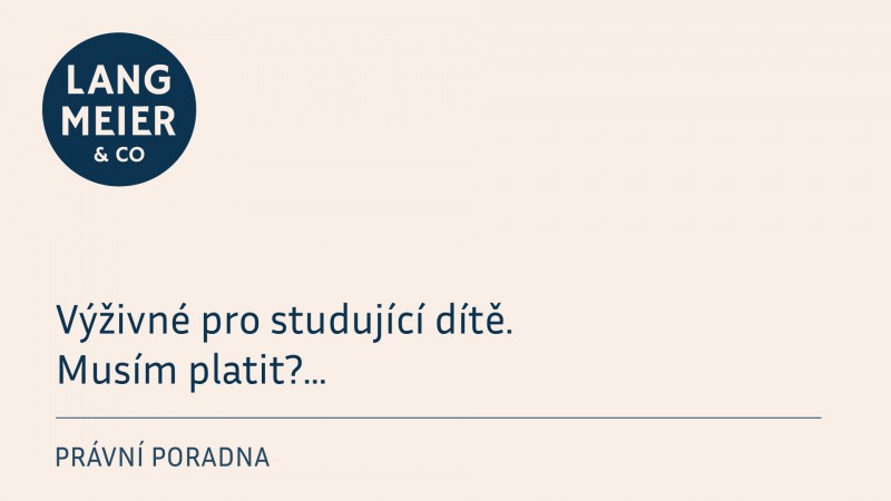 Výživné pro studující dítě – musím platit?